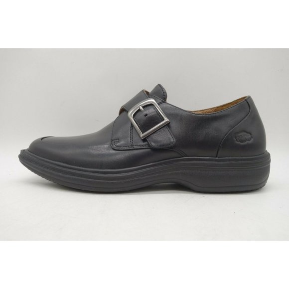 Dr Comfort Leader Black Adjustable Buckle Monk Strap Loafer Shoes Men\'s 9 M